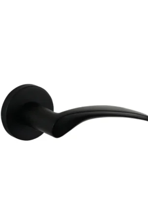 Superprijs Lavuzo deurkruk Lodini rond rozet zwart