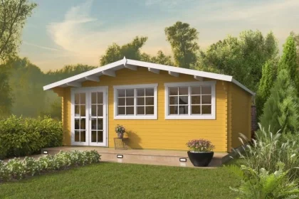 Bestel Nu Blokhut - Tuinhuis Tova | 44 mm | vuren honinggeel geïmpregneerd