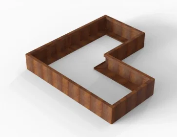 Actieprijs Plantenbak Module+ Corten 180x180x28 cm (90cm diep) - CORTEN