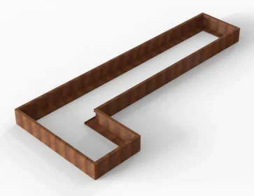 Voordeelprijs Plantenbak Module+ Corten 450x180x28 cm (90cm diep) - CORTEN