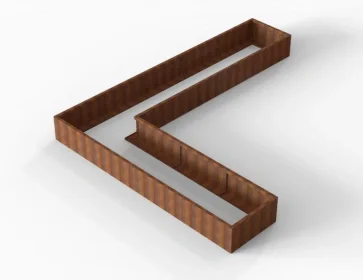 Beperkt Aanbod Plantenbak Module+ Corten 450x360x42 cm (90cm diep) - CORTEN