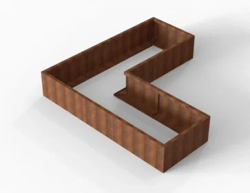 Weekendaanbieding Plantenbak Module+ Corten 240x240x42 cm (90cm diep) - CORTEN