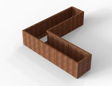 Beperkt Aanbod Plantenbak Module+ Corten 240x240x56 cm (60cm diep) - CORTEN