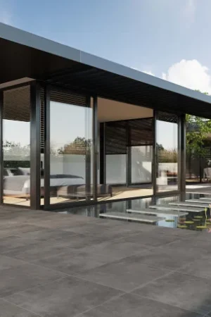 Uitverkoop Keramische terrastegel | 61x61 cm | Tilestone Calvell Graphite