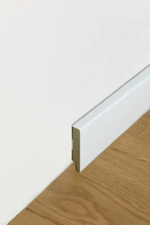 Voordeelprijs MDF plint | 5.5x244 cm | Lage schilderplint Wit