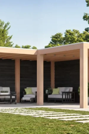 WoodAcademy Douglas overkapping L-model Moonstone Excellent Nero Laatste Kans