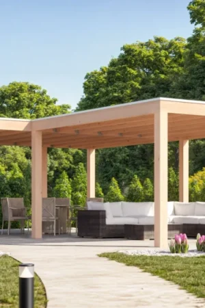 WoodAcademy Douglas overkapping L-model Ruby Essential Premium