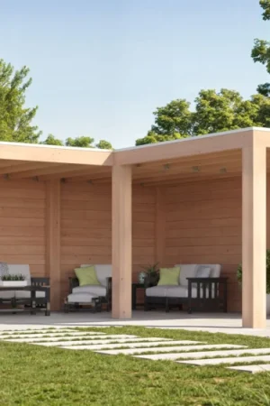 WoodAcademy Douglas overkapping L-model Moonstone Excellent Meest Verkocht