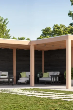 WoodAcademy Douglas overkapping L-model Moonstone Essential Nero Direct Beschikbaar