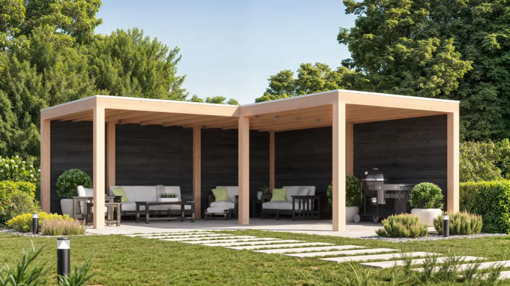 WoodAcademy Douglas overkapping L-model Moonstone Essential Nero Direct Beschikbaar