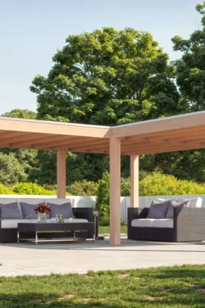 WoodAcademy Douglas overkapping L-model Ruby Essential Nieuw