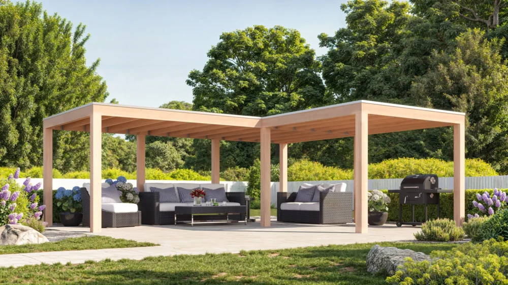 WoodAcademy Douglas overkapping L-model Ruby Essential Nieuw