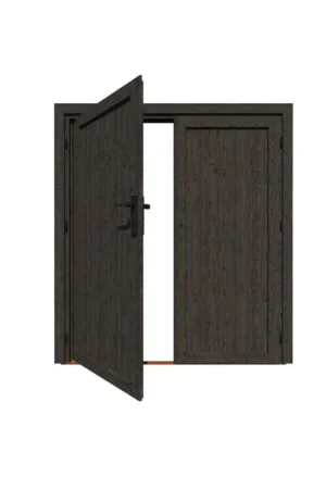 Weekendaanbieding Meerprijs dubbele deur hout - zwart
