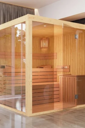 Laatste Versie Azalp elementsauna Prisma 169x169 cm - vuren