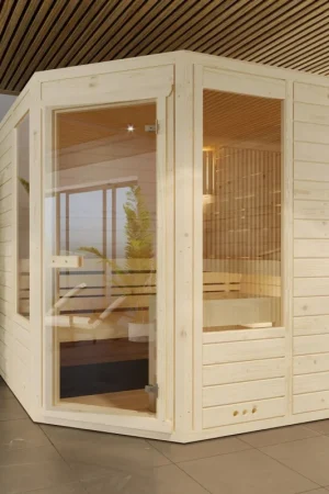 Azalp massieve hoeksauna Eva Optic 230x240 cm Gratis Retour