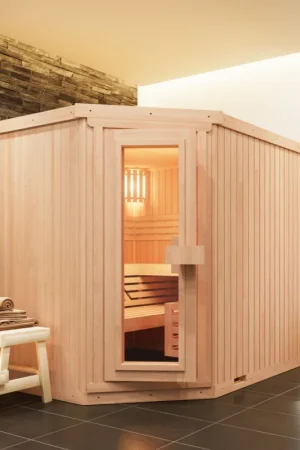 Azalp elementhoeksauna Classic 152x169 cm - elzen Superprijs