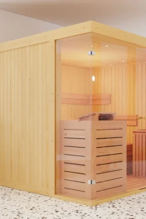 Lage Prijs Azalp elementsauna Facet 186x263 cm - vuren