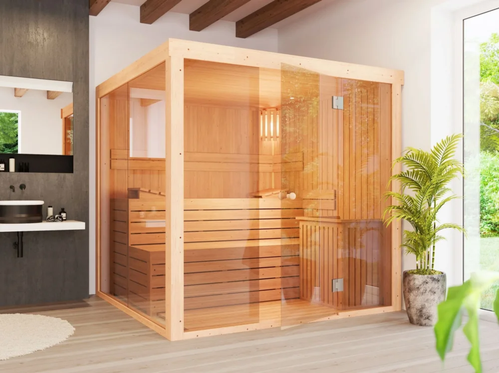 Koop Vandaag Azalp elementsauna Prisma 186x220 cm - elzen