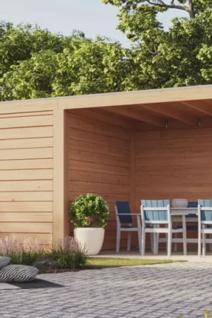 WoodAcademy tuinhuis met overkapping Nefriet Excellent Gereduceerde Prijs