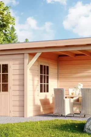 WoodAcademy tuinhuis met overkapping Ermine Express Levering