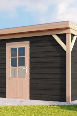 WoodAcademy houten tuinhuis Chevalier nero Voordeelprijs
