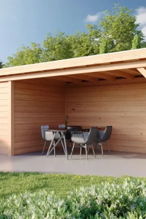 WoodAcademy tuinhuis met overkapping Bristol Rechtstreeks Van De Fabrikant