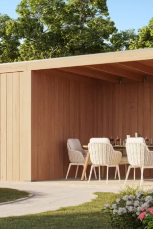 WoodAcademy tuinhuis met overkapping Robijn Excellent Betaalbaar