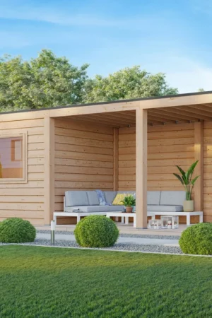 WoodAcademy tuinhuis met overkapping Nefriet Excellent Gecertificeerd