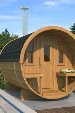 Interflex barrelsauna 2.8 - thermowood Hoge Kwaliteit