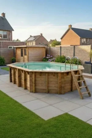 Ubbink Océa 610 x 400 x 130 cm houten zwembad Veilige Betaling