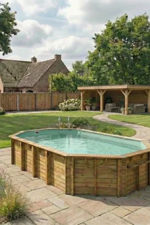 Bestel Nu Ubbink Océa 860 x 470 x 130 cm houten zwembad