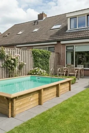 Aanbieding Ubbink Azura 505 x 350 x 126 cm houten zwembad