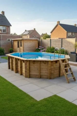 Ubbink Océa 610 x 400 x 130 cm houten zwembad Laatste Versie