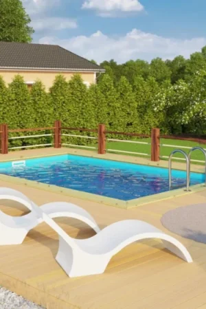 Weekendaanbieding Karibu houten zwembad Classic 3 met blauwe liner + skimmer