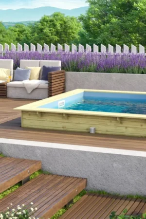 Lage Prijs Karibu houten zwembad Classic 1 met blauwe liner + skimmer