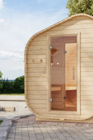 Karibu 114 Asymmetrisch 3 barrelsauna Beste Prijs