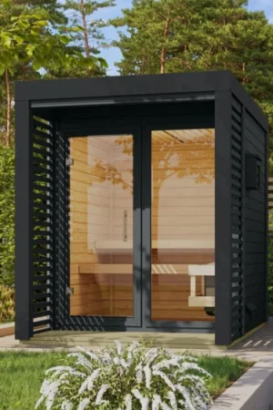 Karibu 235 Ares 1 buitensauna - antraciet|antraciet Dagaanbieding