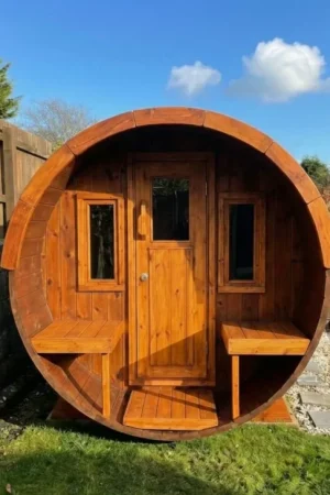 Interflex barrelsauna 2.5 - thermowood Hoge Kwaliteit