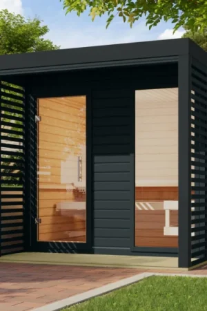 Karibu 266 Ares 2 buitensauna - antraciet|antraciet Speciale Aanbieding