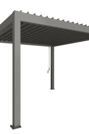 Beperkte Voorraad Biohort Pergola 350 x 350 cm Kwartsgrijs metallic