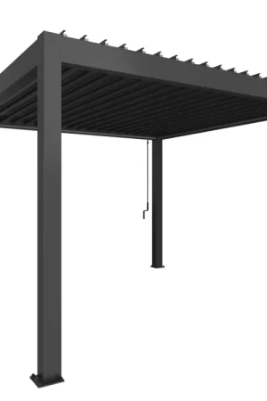 Uitverkoop Biohort Pergola 350 x 350 cm Donkergrijs metallic