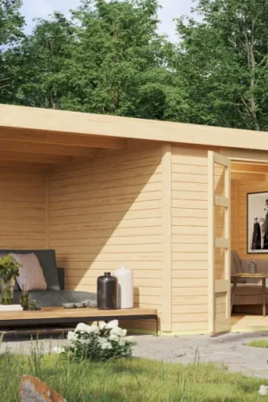 Actieprijs Karibu 9155 Askola 5 tuinhuis met overkapping