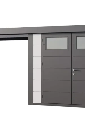 Voordeelprijs Telluria Classico 2724 metalen tuinhuis met overkapping links