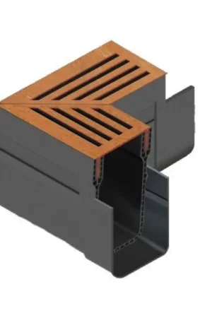 Beperkte Voorraad ACO Slimline hoekstuk met cortenstaal rooster