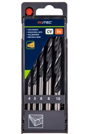 Rotec houtspiraalborenset, 5-delig Lage Kosten