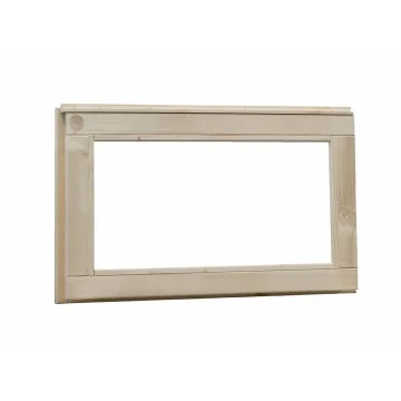 Vuren vast raam met melkglas. 72 x 45 cm. onbehandeld Veilige Betaling