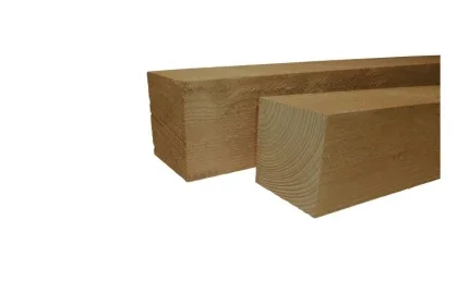 Veilige Betaling Douglas fijnbezaagde paal 15 x 15 x 300 cm, groen geïmpregneerd.*