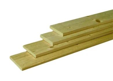 Weekendaanbieding Midden-Europees vuren geschaafde plank 1,5 x 14 x 179,5 cm, groen geïmpregneerd.*
