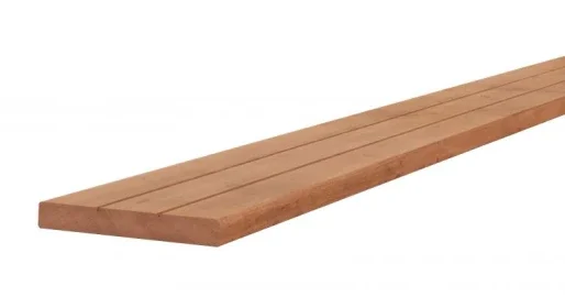 Veilige Betaling Hardhouten met v-groeven geprofileerd dekdeel, 2,8 x 19 x 245 cm.*