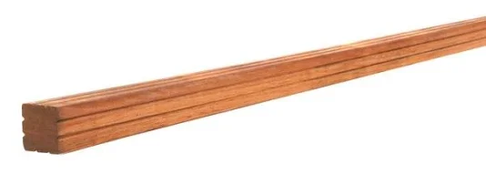 ++ AZ Hardhouten paal geschaafd met V-groef, gepunt 6,5 x 6,5 x 300 cm. Uitverkoop